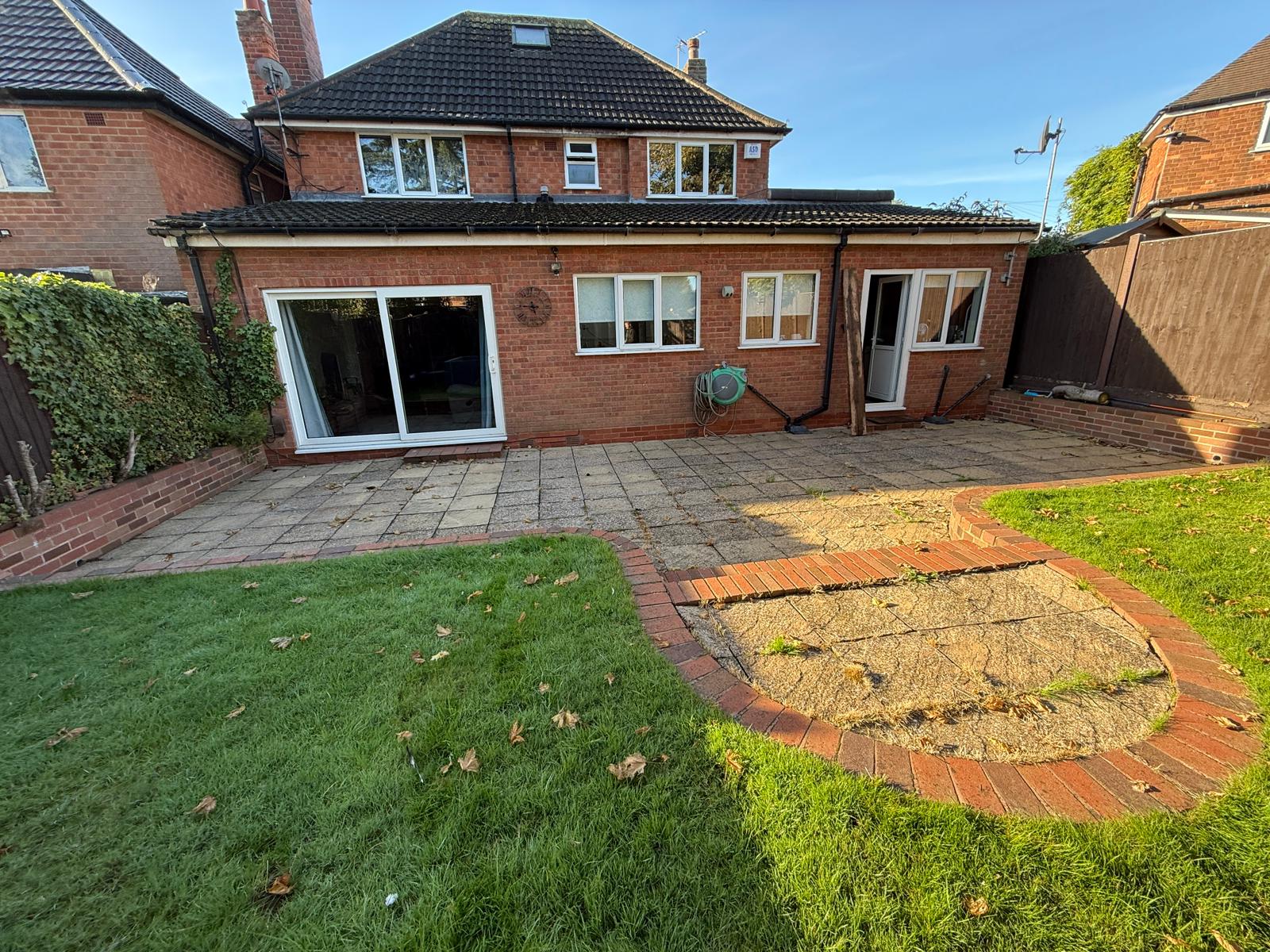 Garden before patio and turf installation